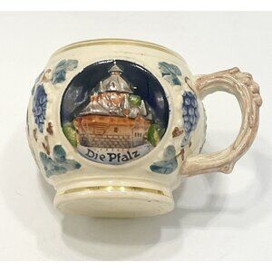 Vintage Germany Souvenir Cup Mug Stein Stolzenfels Drachenfels Die Pfalz Punch